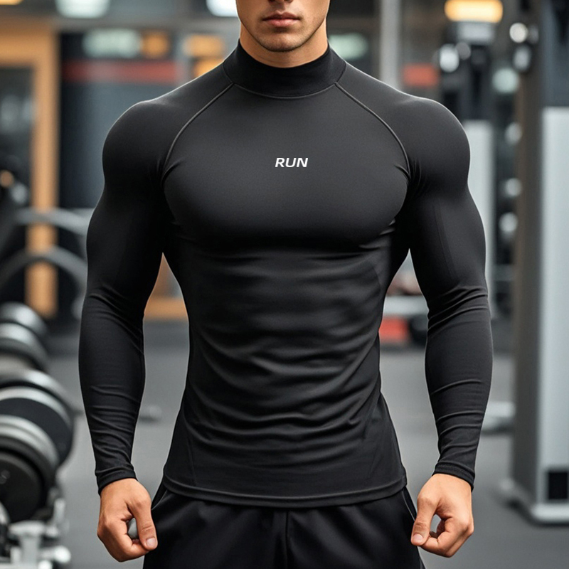 T Shirt Tight Fit - Мужская водолазка для бега, быстросохнущие футболки
